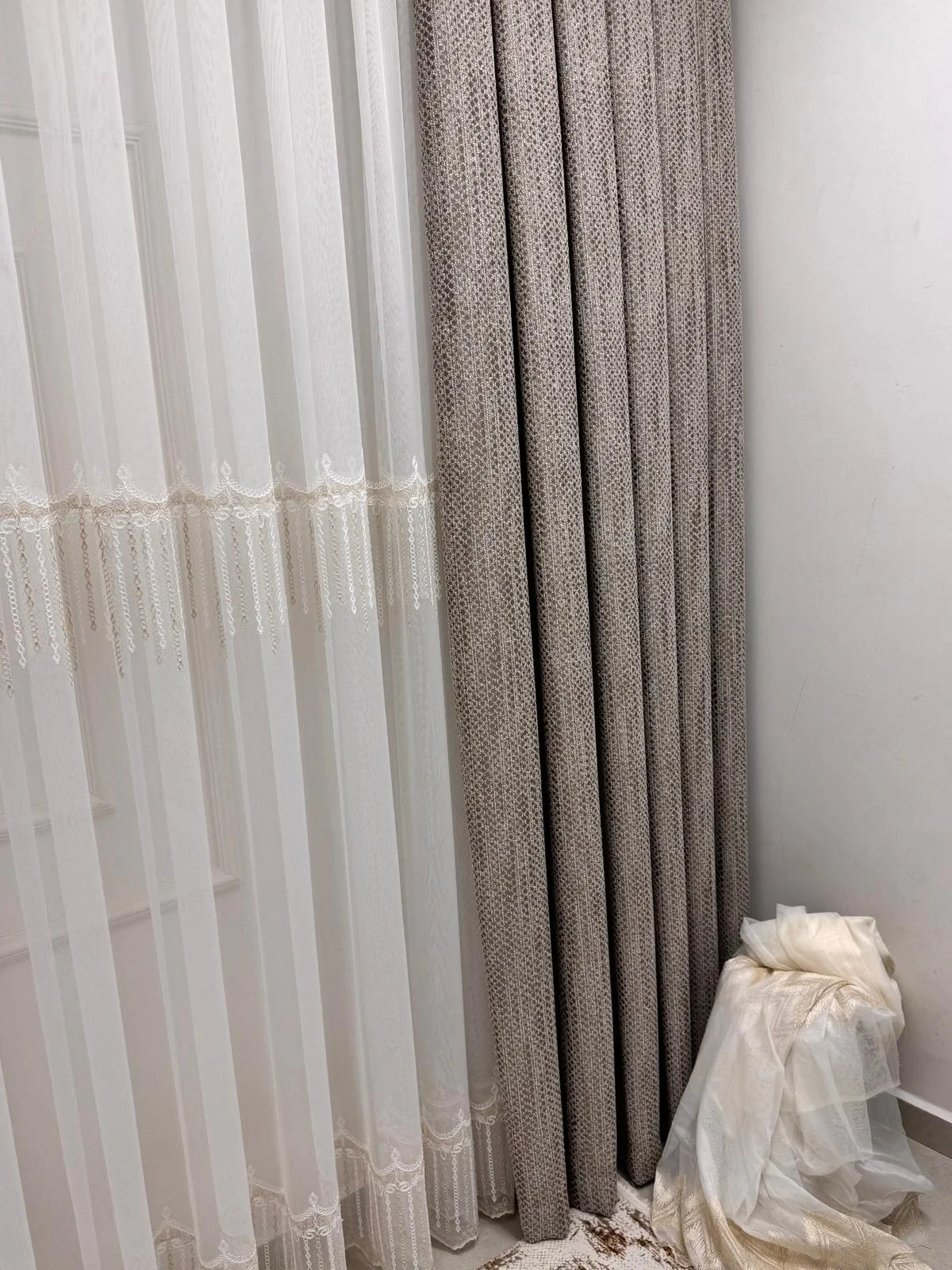 NİVEMESHOME 2571 V -117 REİNA GOLD 1/3 PİLELİ BAMBU TÜL PERDE