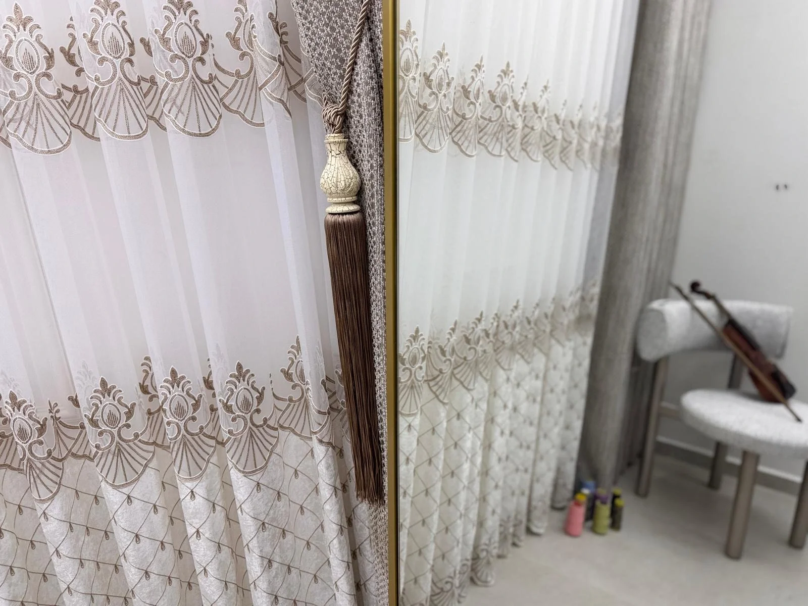 NİVEMESHOME 2840 Гармония визон 1/3 плисе тюль занавес