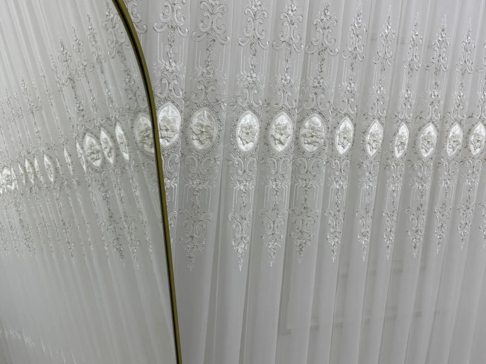 NİVEMESHOME 3158 VALERİA GOLD 1/3 PİLELİ BAMBU TÜL PERDE