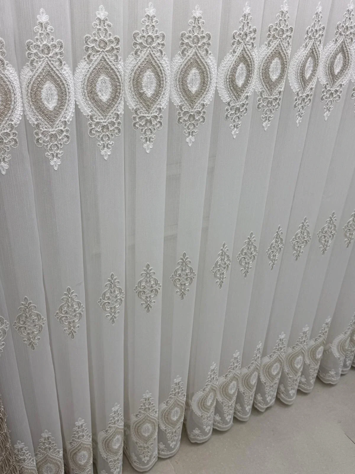 NİVEMESHOME 3767 SERAP GOLD  1/2,5 PİLELİ  BAMBU TÜL PERDE
