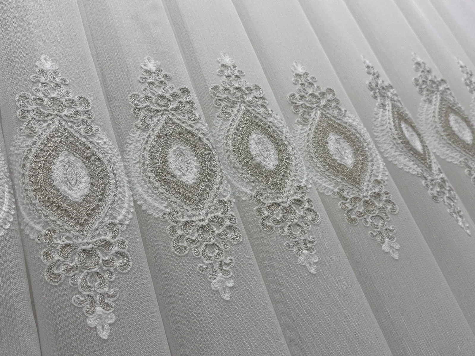 NİVEMESHOME 3767 SERAP GOLD  1/2,5 PİLELİ  BAMBU TÜL PERDE