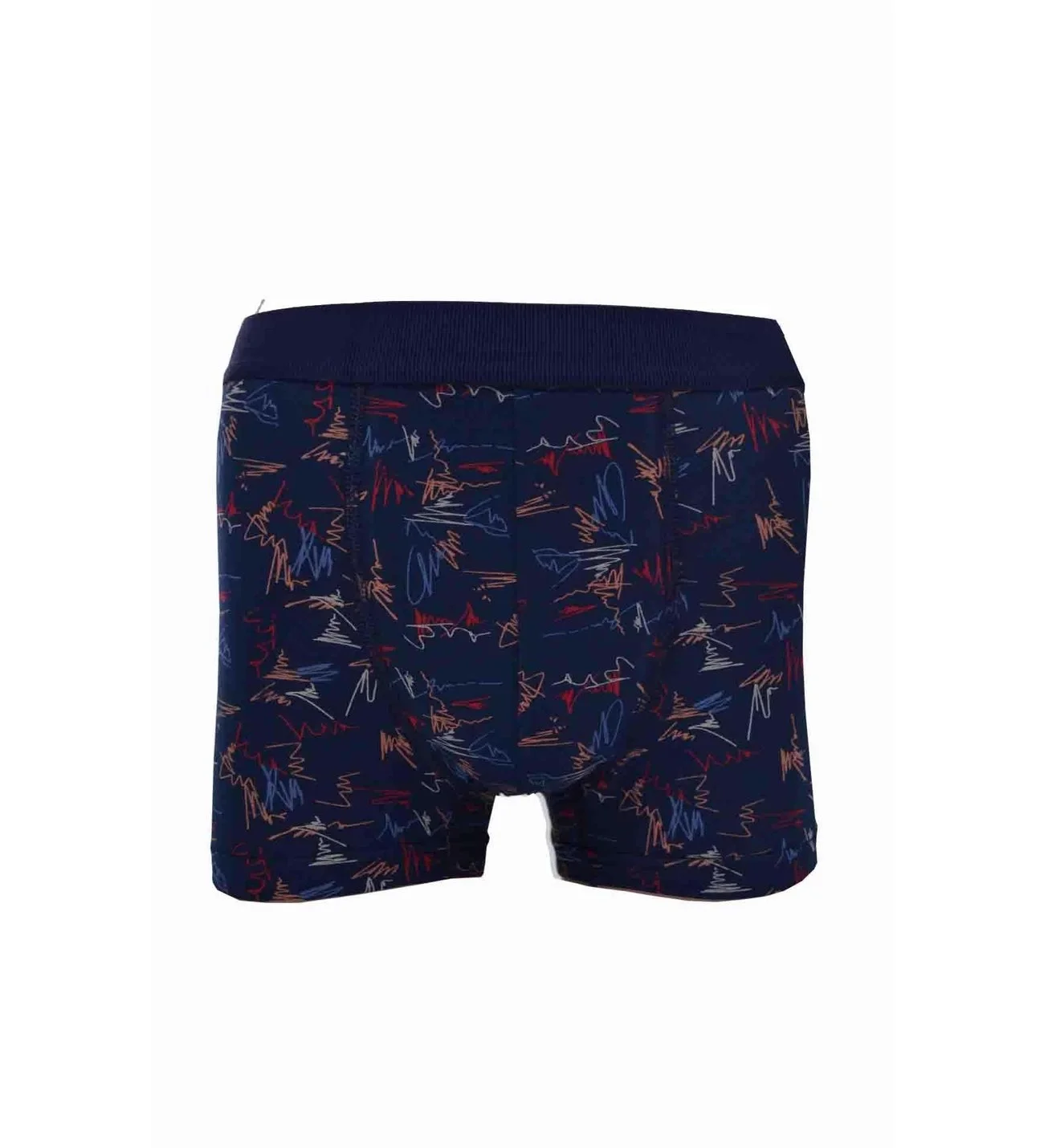NİVEMESHOME 4480 UOMO BOXER IN COTONE ELASTAN LACCA BLU A ZIGZAG TAGLIA L CHIARO