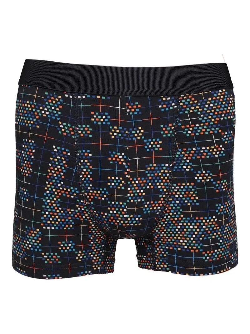 NIVEMESHOME 4480 MENS LYCRALI COTTON BOXER DOT PATTERNED L CLEAR