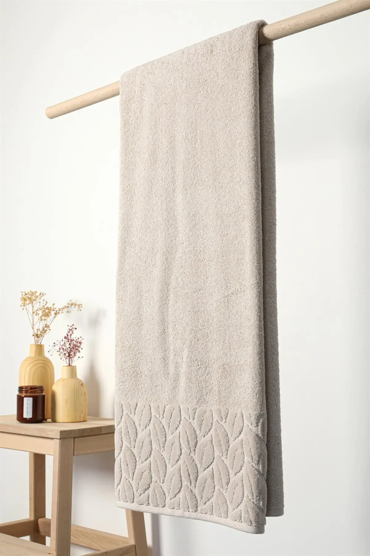 NİVEMESHOME 632 BEJ 90X150 HAZAL BANYO HAVLUSU NURPAK