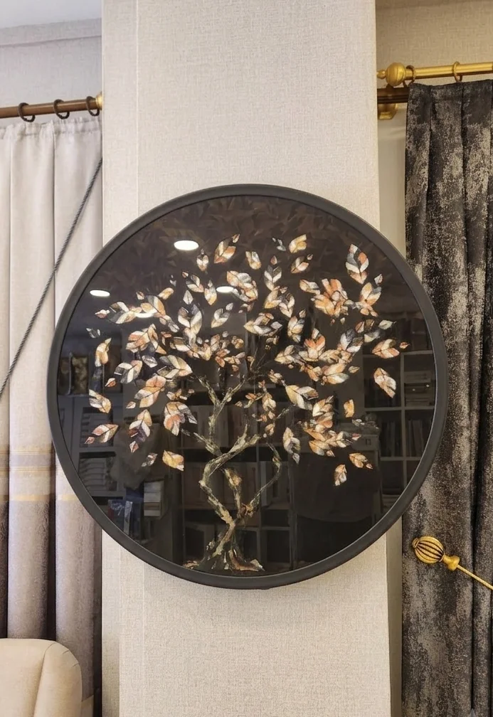 NİVEMESHOME 80*80 DOKU OVAL TABLO 8915