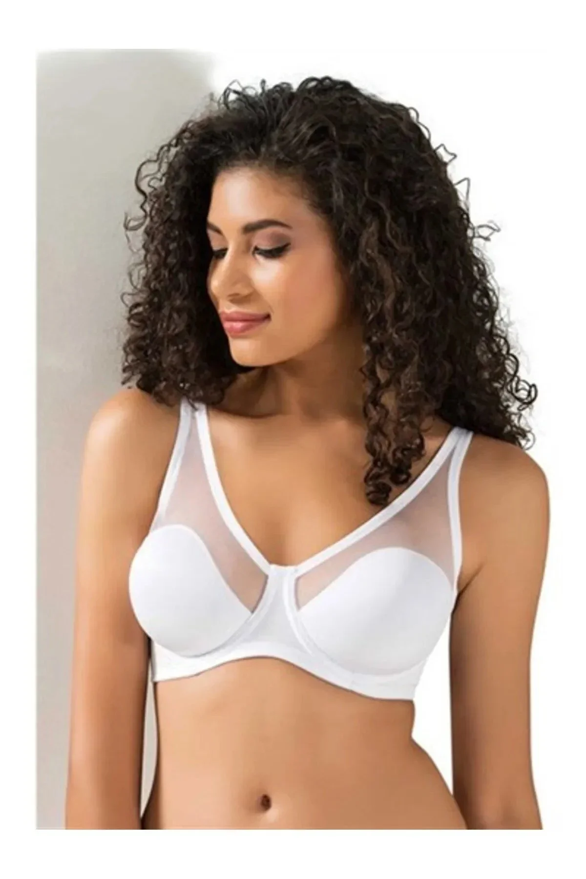 NIVEMESHOME 9200-C REGGISENO CON COPPE MORBIDE IN TULLE BIANCO BDN:85 LE JARDIN