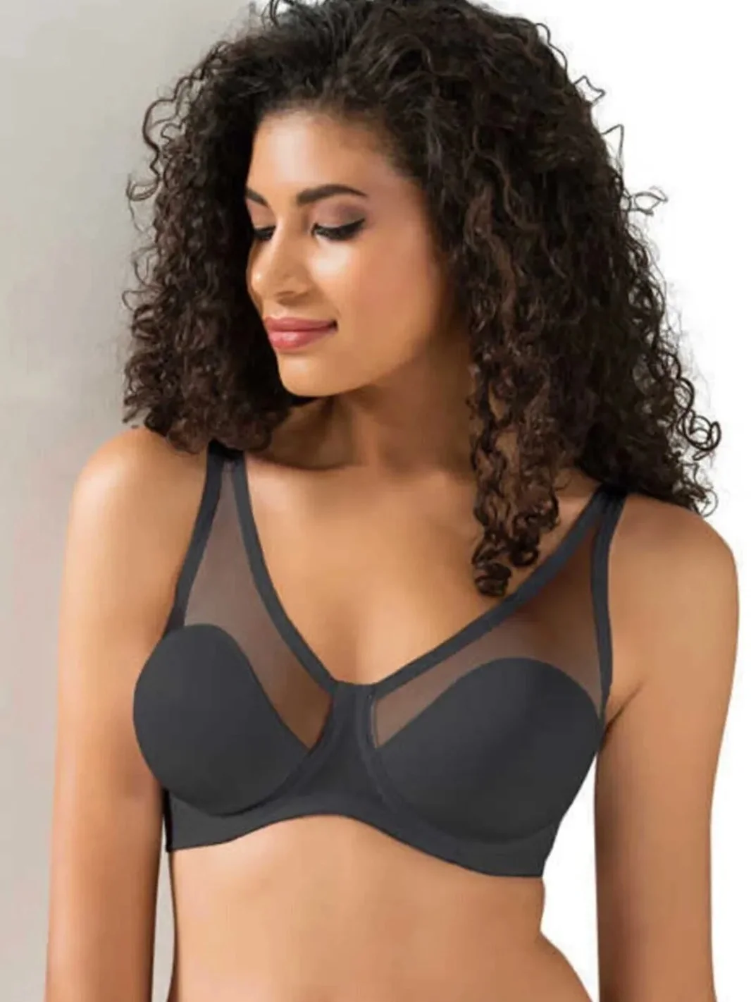 NİVEMESHOME 9200-C TÜL KAPLI SOFT C CUP BRA BLACK BDN:90 LE JARDİN