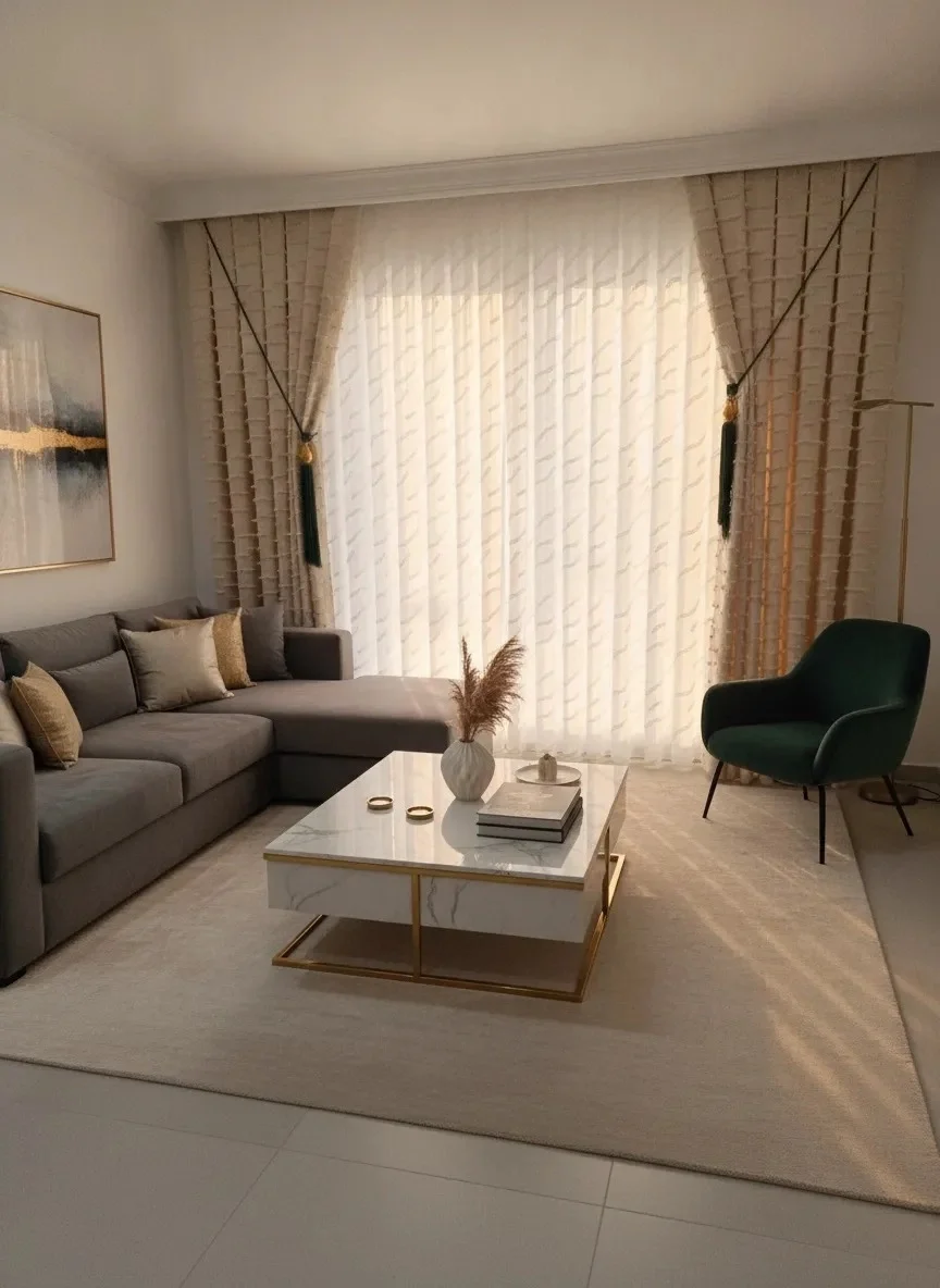 NİVEMESHOME AHU 1-0037  TAM DESENLİ  1/2,5  PİLELİ  TÜL PERDE APM