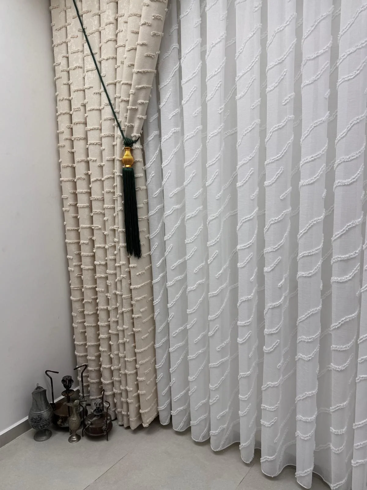 NİVEMESHOME AHU 1-0037  TAM DESENLİ  1/3  PİLELİ  TÜL PERDE APM