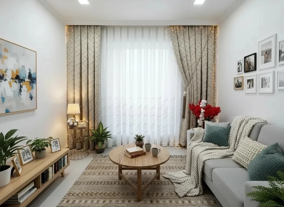 NİVEMESHOME AHU 1-0049P  YARI DESENLİ  1/3  PİLELİ  TÜL PERDE APM