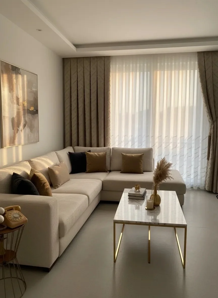 NİVEMESHOME AHU 1-0049P  YARI DESENLİ  1/3  PİLELİ  TÜL PERDE APM