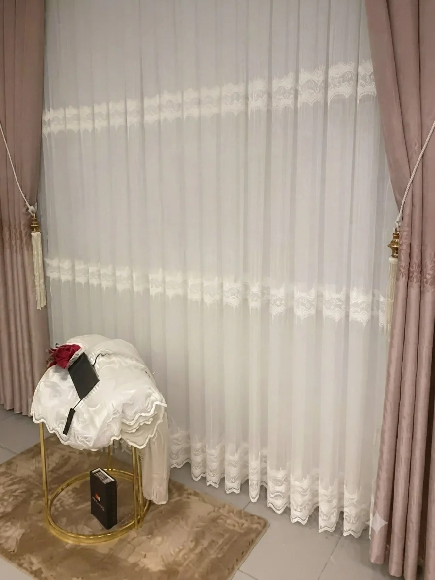 NİVEMESHOME ALPİNİA DOKULU H5451 1/3 SIK PİLE TÜL PERDE APM
