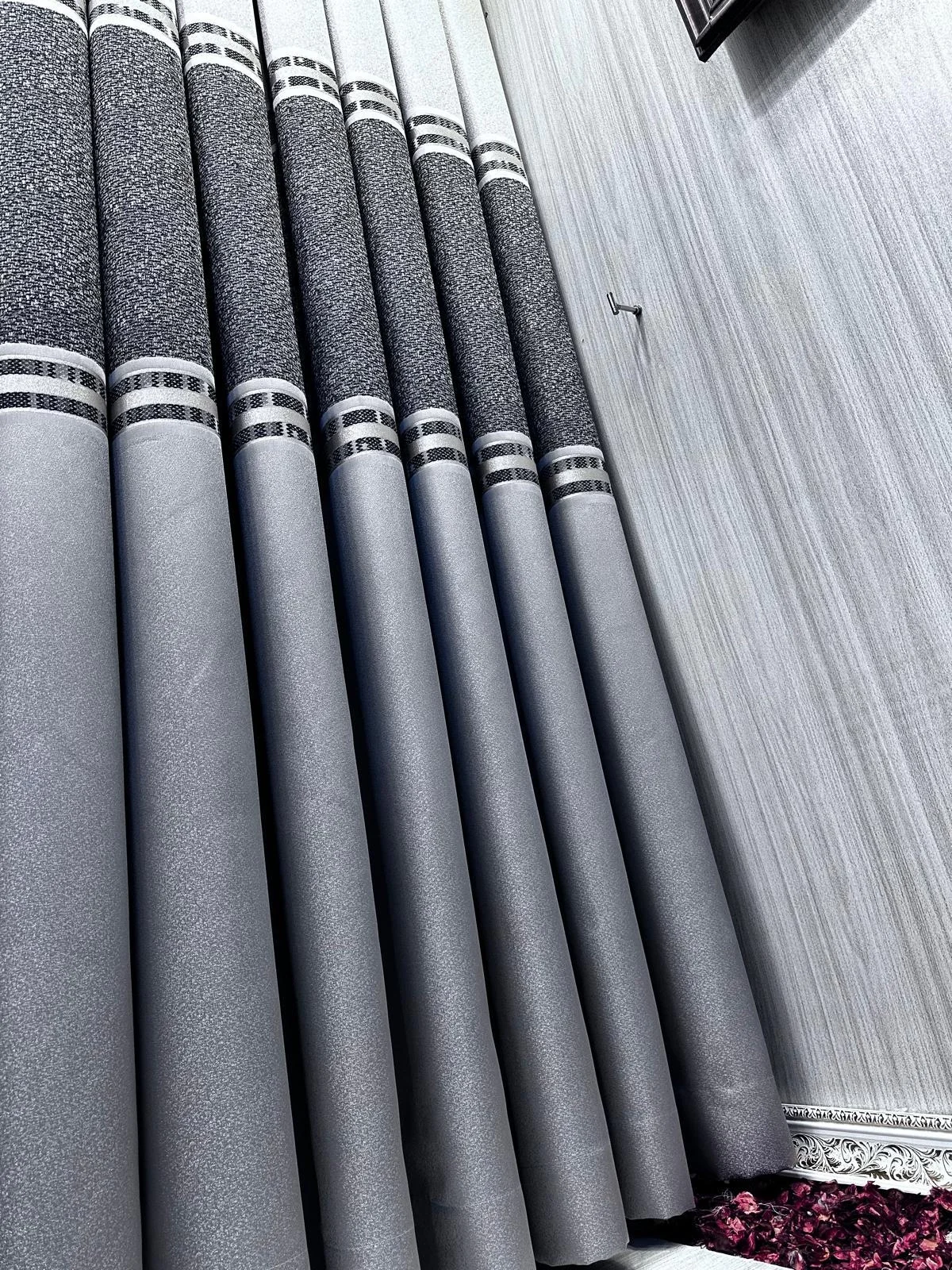 NİVEMESHOME ANKA GRAY-BLACK 1/3 DENSE PILE CURTAIN FABRIC