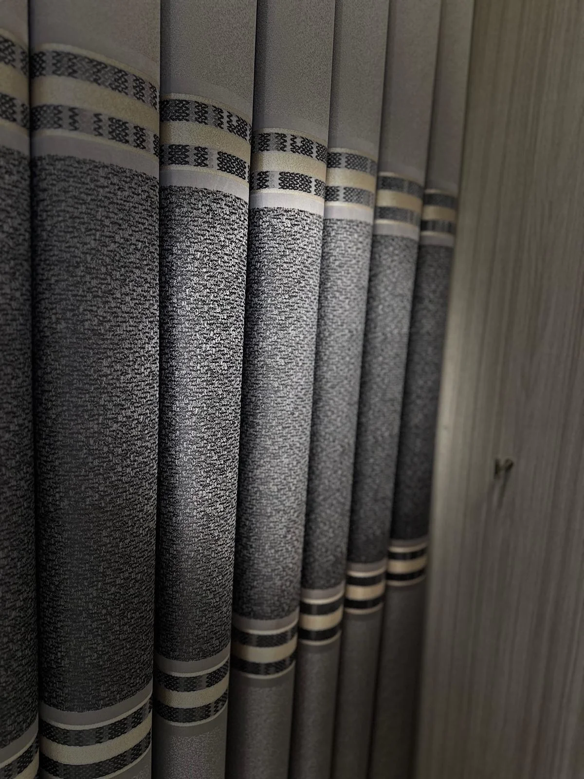 NİVEMESHOME ANKA GRAY-BLACK 1/3 DENSE PILE CURTAIN FABRIC