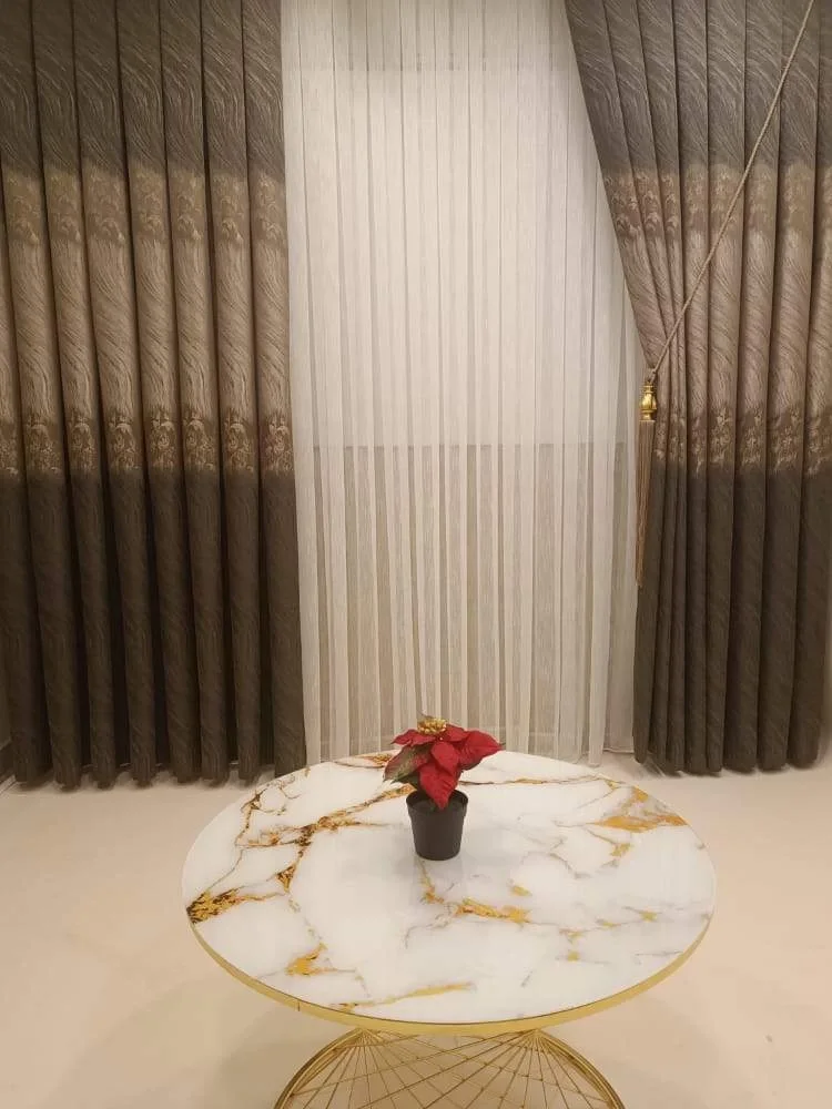 NİVEMESHOME ANTORIA COFFEE-STONE 1/3 TIGHT PILE BACKDROP CURTAIN APM