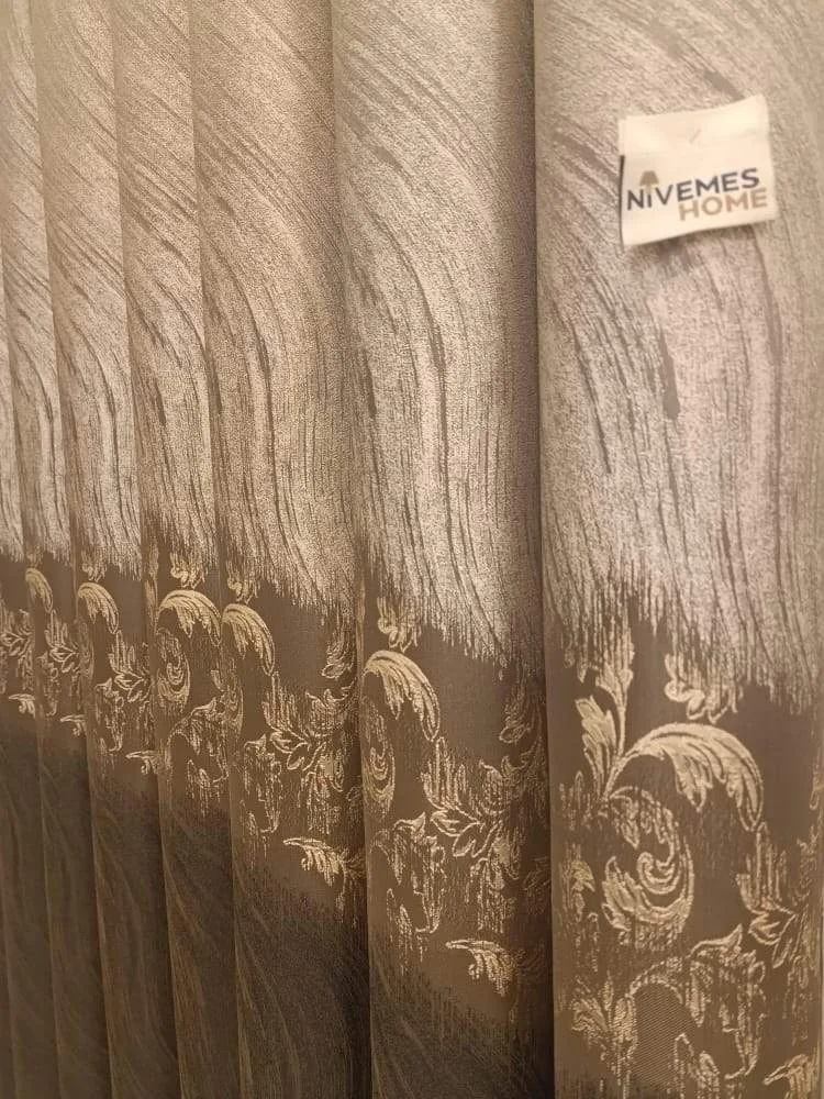 NİVEMESHOME ANTORIA COFFEE-STONE 1/3 TIGHT PILE BACKDROP CURTAIN APM