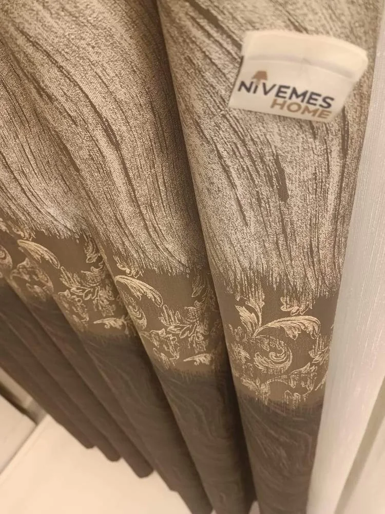 NİVEMESHOME ANTORIA COFFEE-STONE 1/3 TIGHT PILE BACKDROP CURTAIN APM