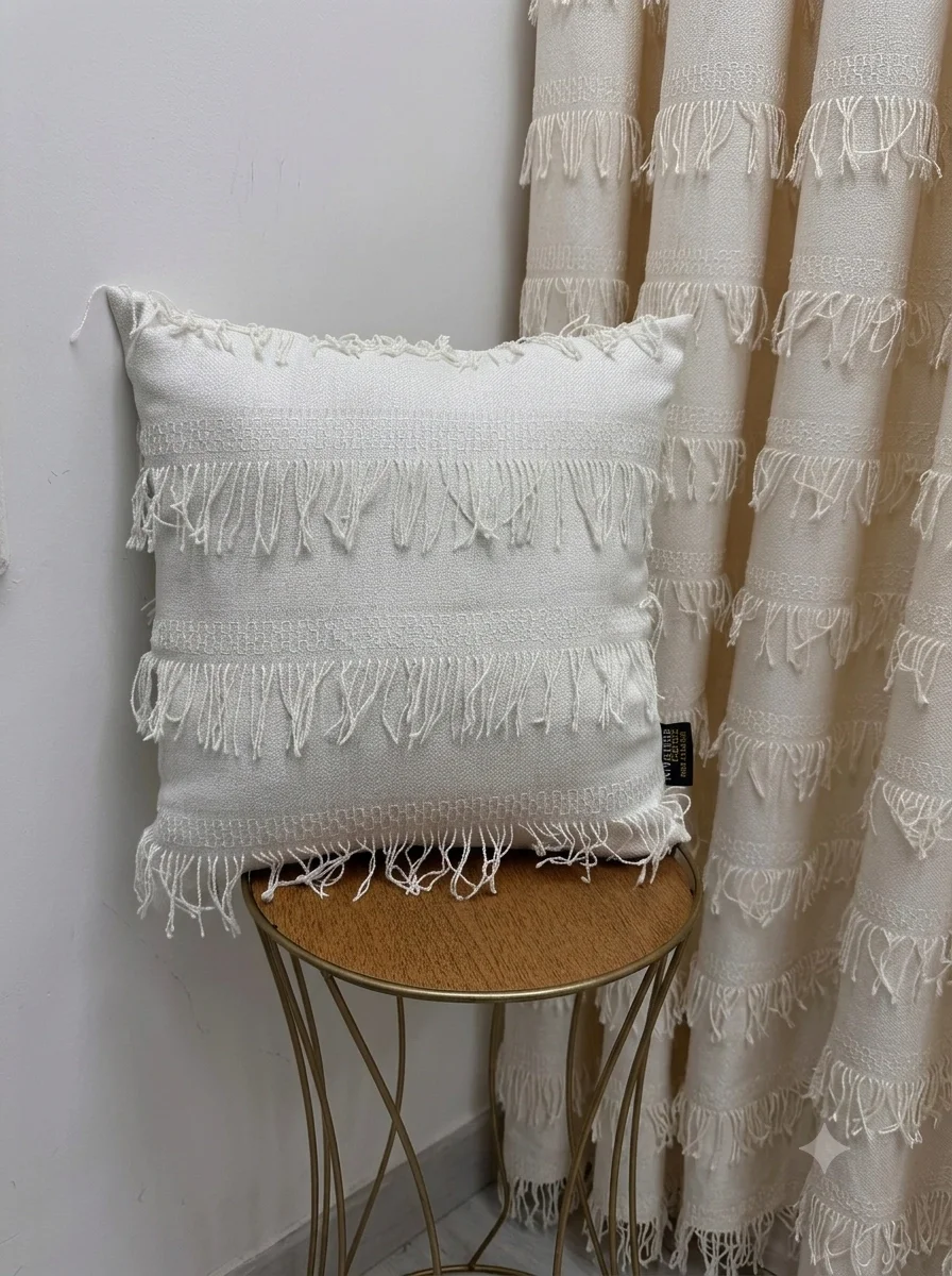 NİVEMESHOME ARVEN EKRU 45X45 DOLGULU KIRLENT KILIFI