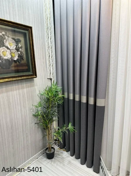 NİVEMESHOME ASLIHAN GRİ FT632116 V-5401 1/3 SIK PİLE FON PERDE APM