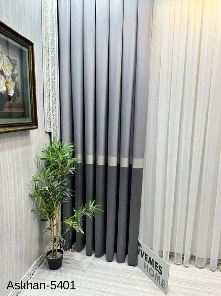 NİVEMESHOME ASLIHAN GRİ FT632116 V-5401 1/3 SIK PİLE FON PERDE APM
