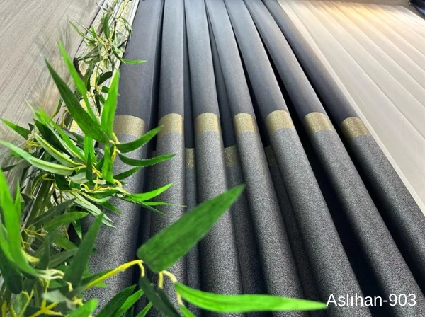 NİVEMESHOME ASLIHAN BLACK-GOLD FT632116 V-903 1/3 DENSE PILE CURTAIN APM