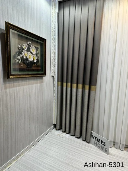 NİVEMESHOME ASLIHAN TOPRAK FT632116 V-5301 1/3 SIK KUMAŞ PERDE APM