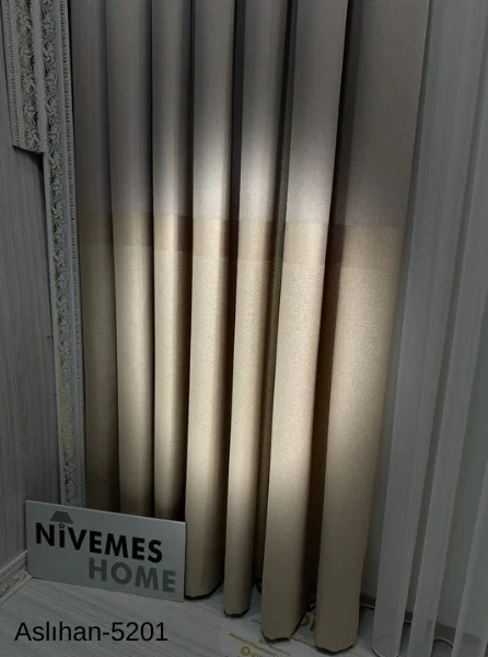 NIVEMESHOME ASLIHAN VİZON FT632116 V-5201 1/3 DENSE PILE CURTAIN APM