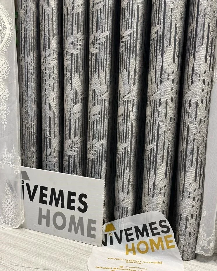 NİVEMESHOME ATA FT614168 V-2504 ANTRASIT 1/3 SIK PİLELİ FON PERDE APM