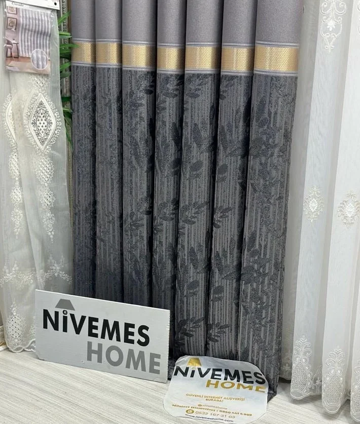 NİVEMESHOME ATA FT614168 V-5403 СЕРЕБРЯНЫЙ 1/3 ТЕСТЫЕ ШТОРЫ APM