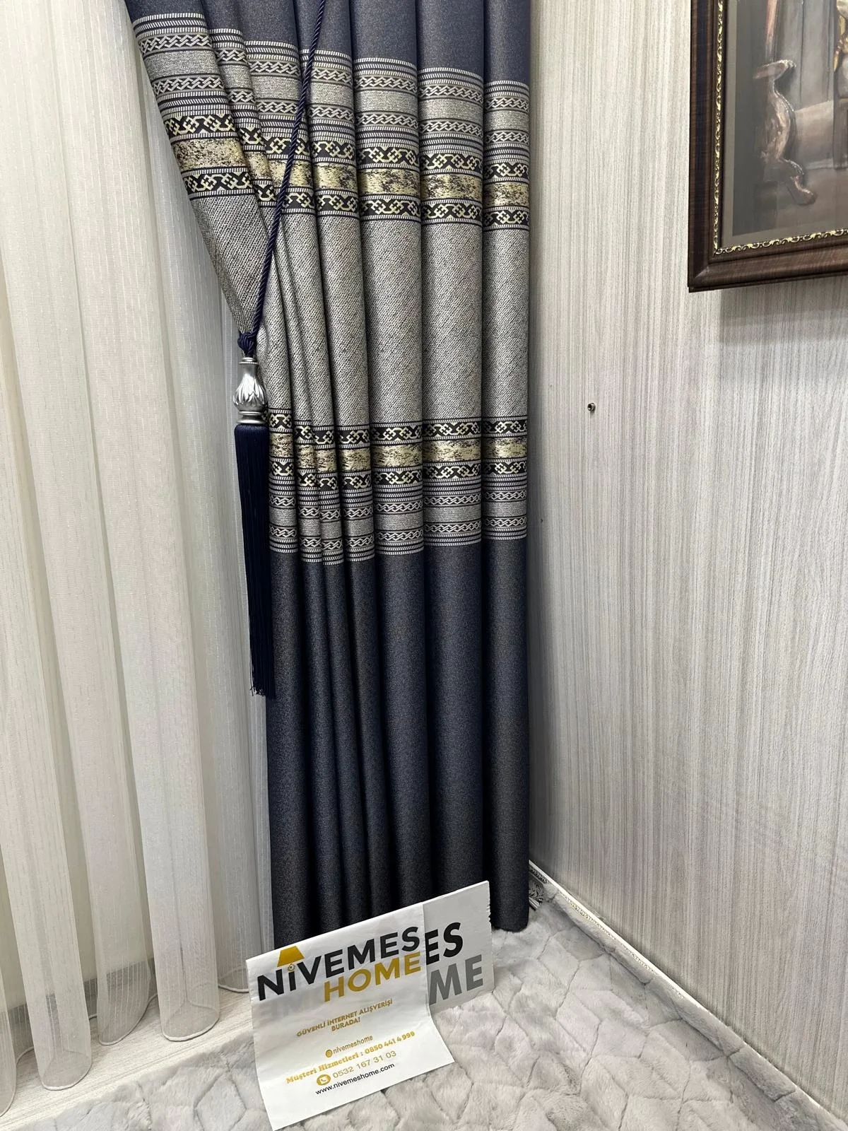 NİVEMESHOME ATLANTİK FJ614294 V-502 1/3 SIK PİLELİ FON PERDE APM