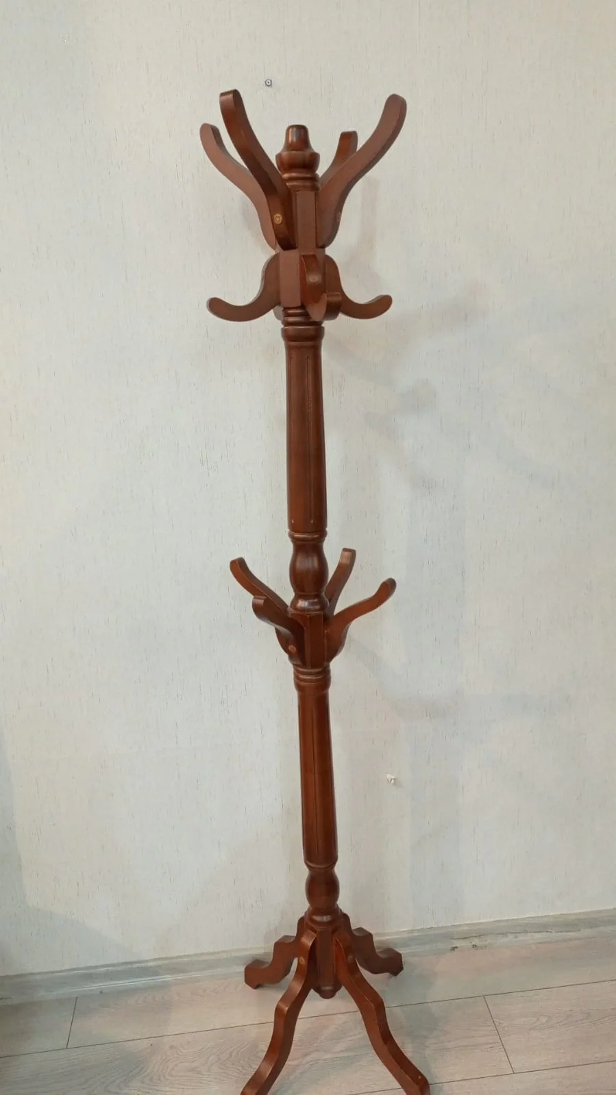 NIVEMESHOME WOODEN WALNUT COAT RACK 175 CM