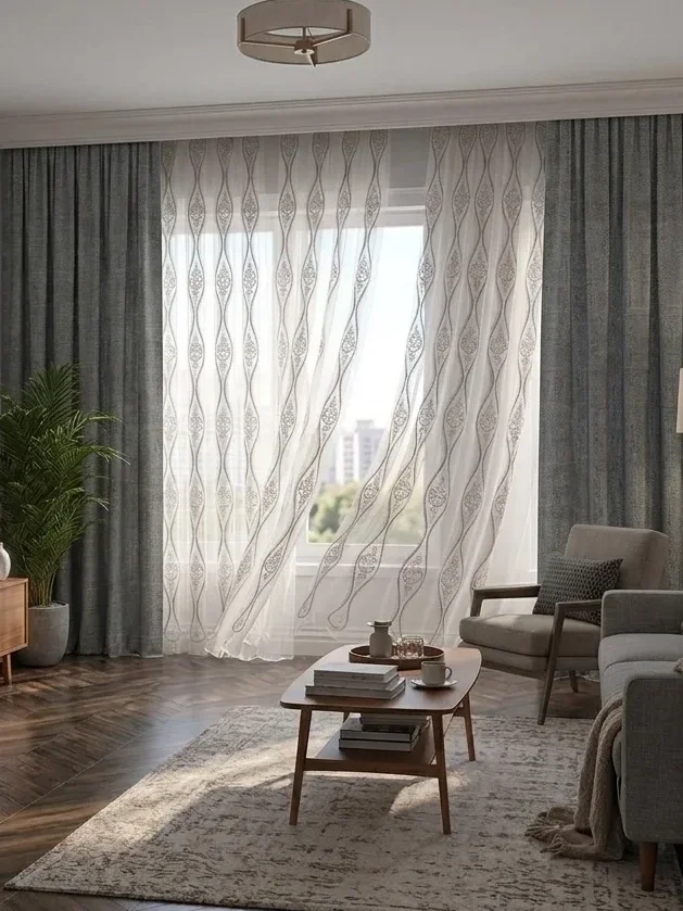 NİVEMESHOME BADE 7150 BAMBU GRİ 1/3 PİLELİ TÜL PERDE APM