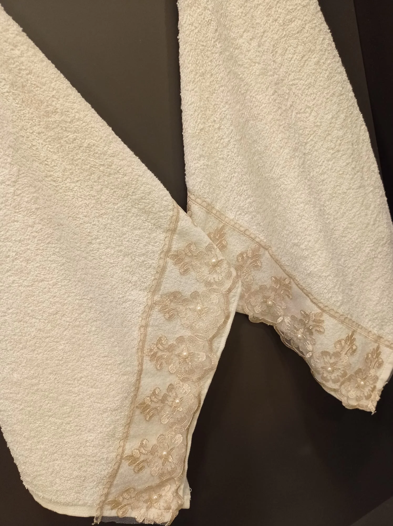 NİVEMESHOME BATİK MOONS COFFEE EMBROIDERED TOWEL