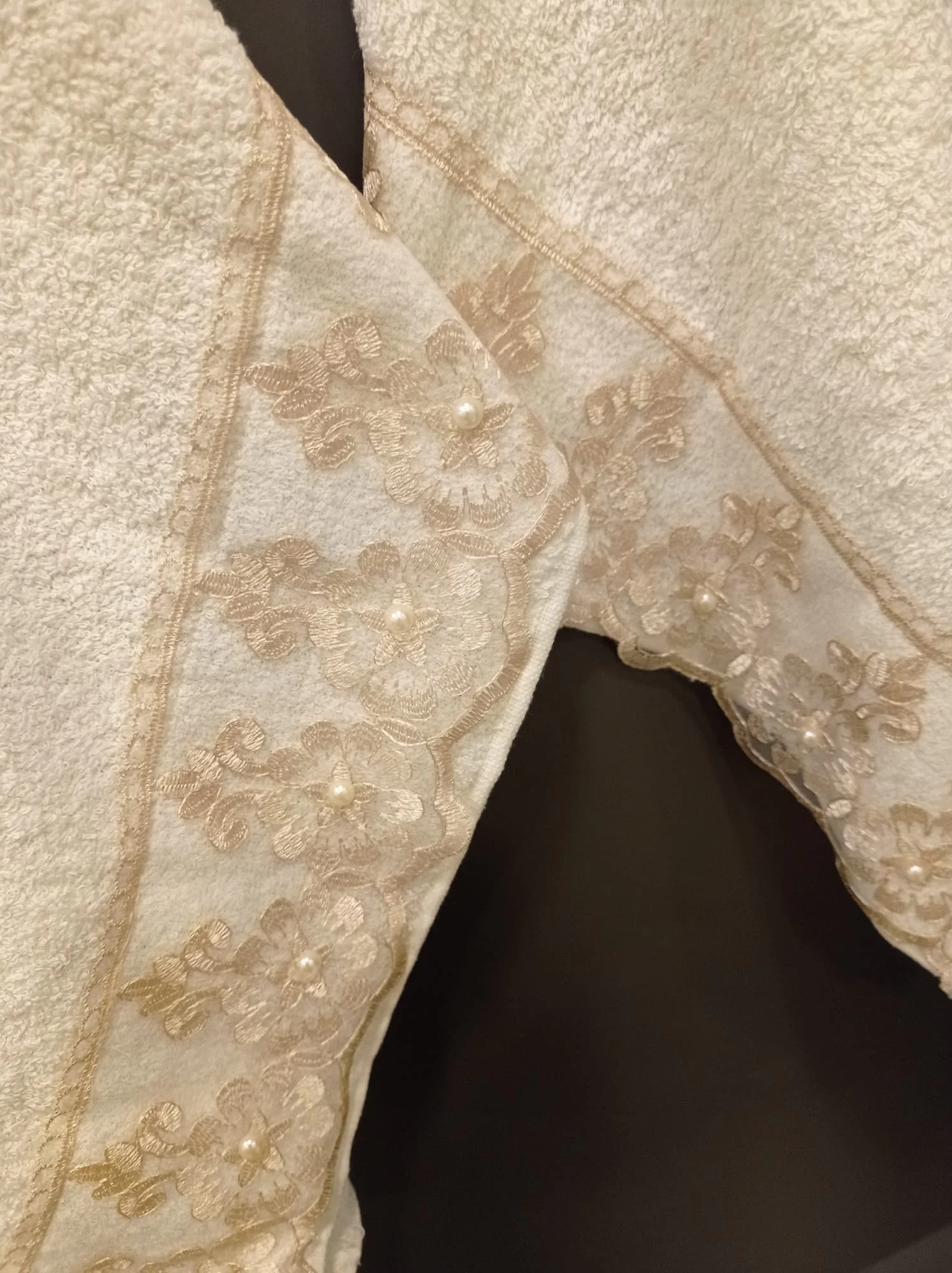 NİVEMESHOME BATİK MOONS COFFEE EMBROIDERED TOWEL