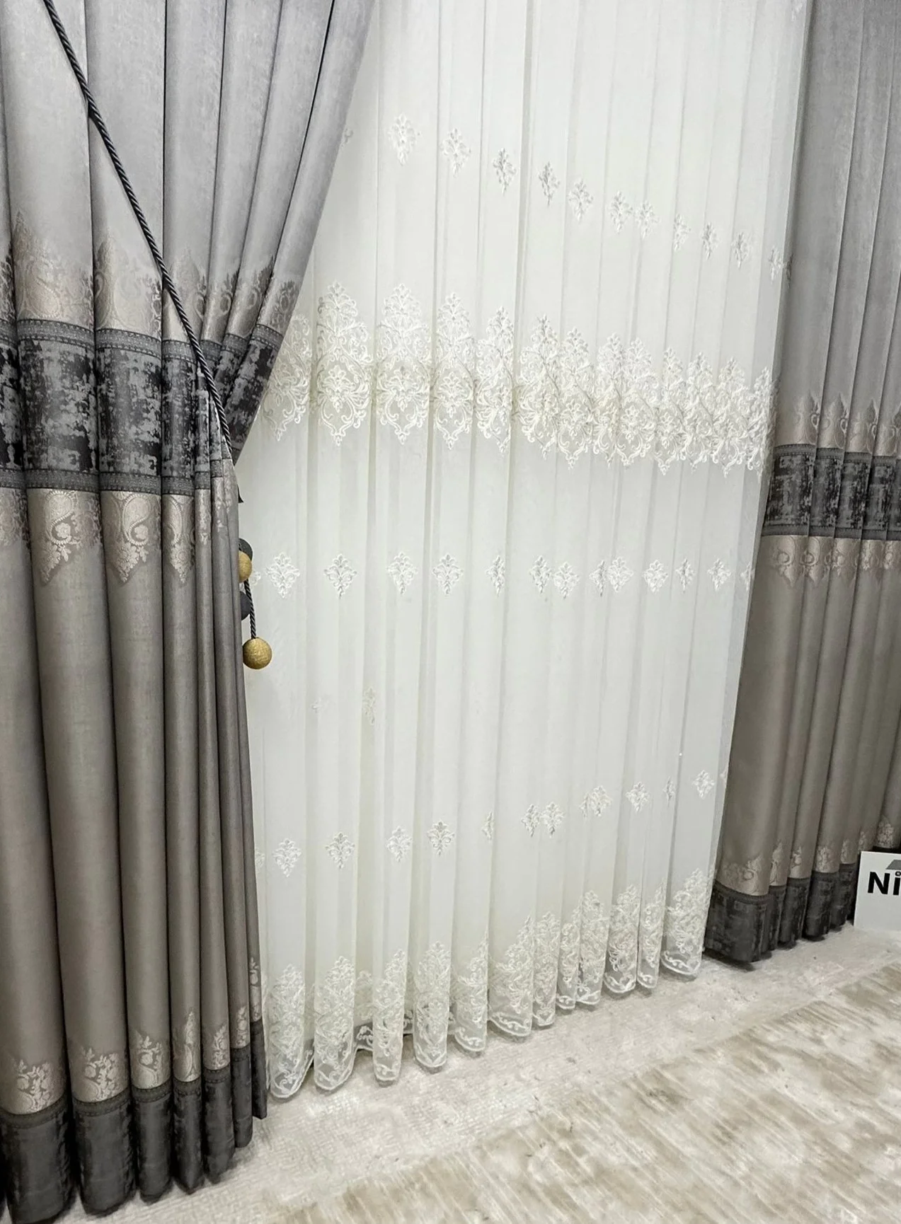 NİVEMESHOME BEGONVİL KETEN 2772 1/3 SIK PİLELİ TÜL PERDE APM