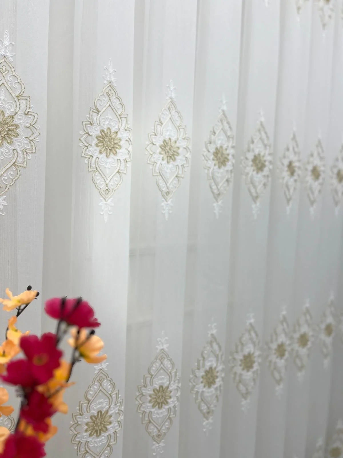 NİVEMESHOME BELİNDA 711 GOLD  1/2,5 PİLELİ TÜL PERDE APM