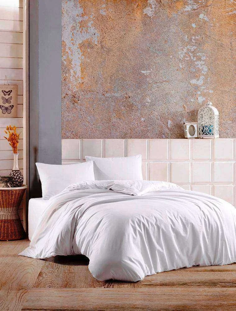 NİVEMESHOME WHITE 100% COTTON DOUBLE BEDDING SET