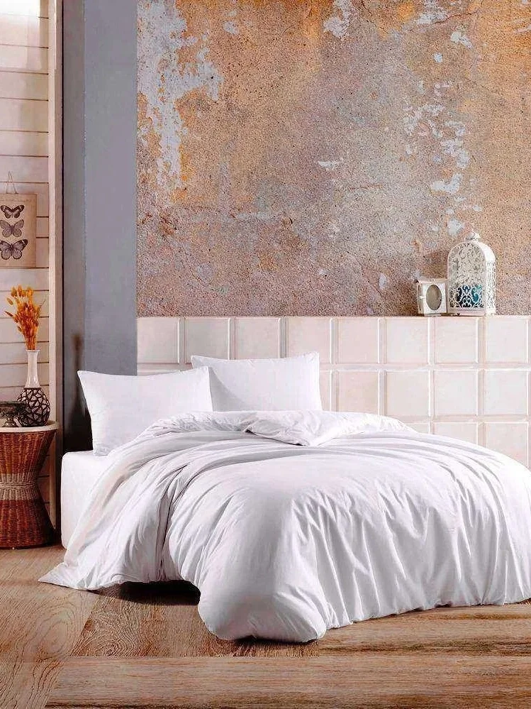 NİVEMESHOME WHITE 100% COTTON DOUBLE BEDDING SET