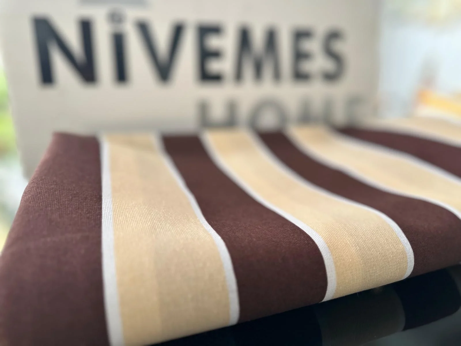 NİVEMESHOME BRANDA KAHVE - KREM BALKON PERDESİ