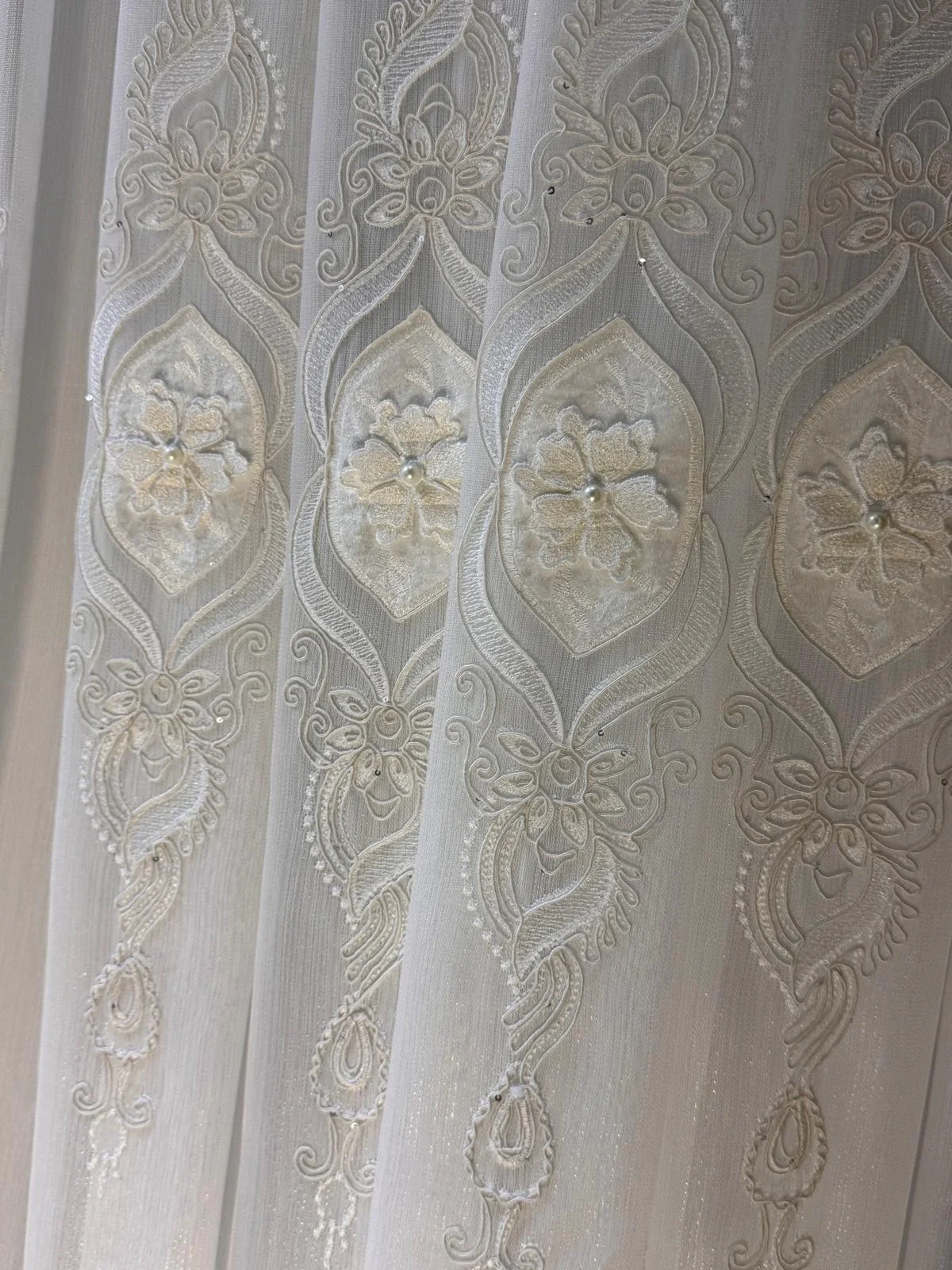 NİVEMESHOME CANSEL EKRU  1/3 PİLELİ TÜL PERDE
