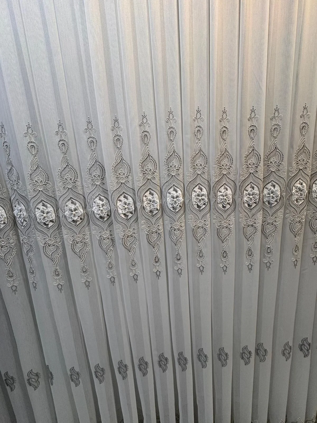 NİVEMESHOME CANSEL GÜMÜŞ 1/3 PİLELİ TÜL PERDE
