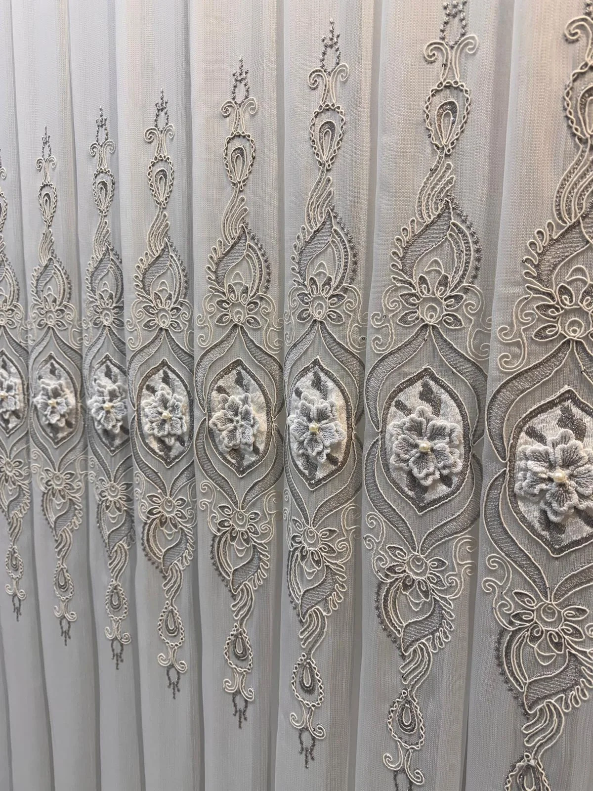 NİVEMESHOME CANSEL GÜMÜŞ 1/3 PİLELİ TÜL PERDE