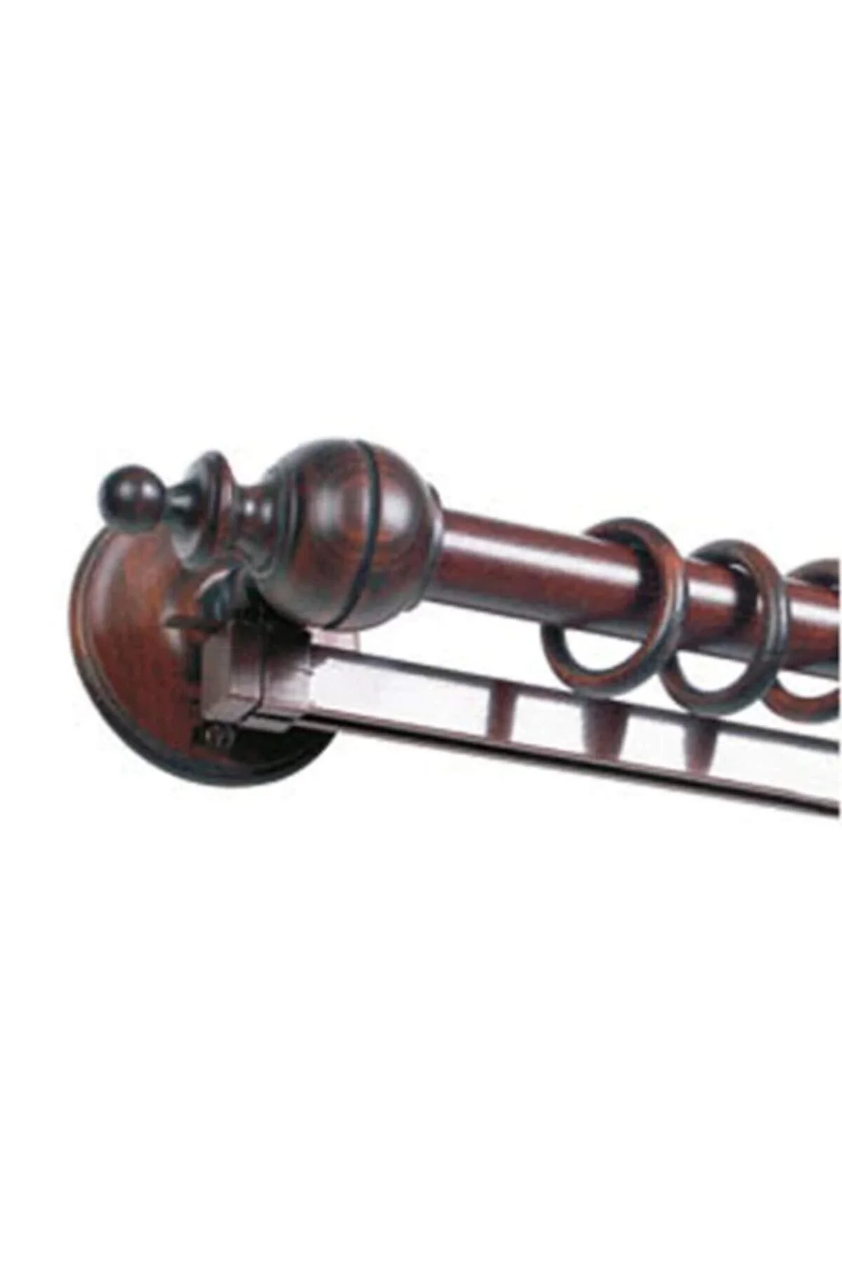 NİVEMESHOME WALNUSS HOLZ RUSTIKALES VORHANGGESTELL/SCHIENEN SYSTEM 200 CM