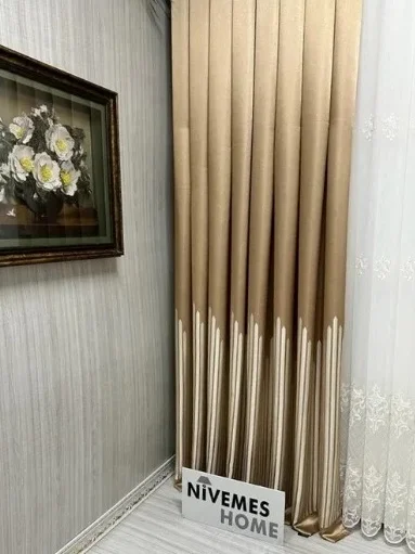 NİVEMESHOME ЧИНАР АЛТЫН 401 1/3 ЖАҢҒО ПЕЛЕНАЛЫ ФОН ПЕРДЕ APM