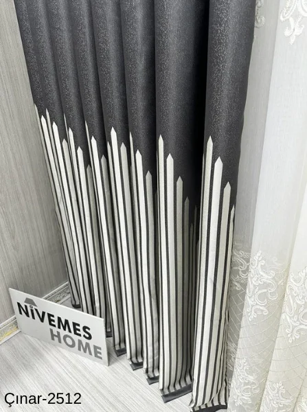 NİVEMESHOME ÇINAR ANTRASİT 2512 1/3 SIK PİLELİ CORTINA DE PANEL APC