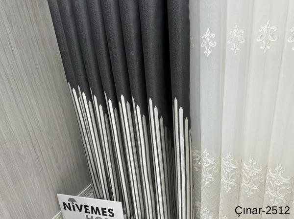 NİVEMESHOME ÇINAR ANTRASİT 2512 1/3 SIK PİLELİ CORTINA DE PANEL APC