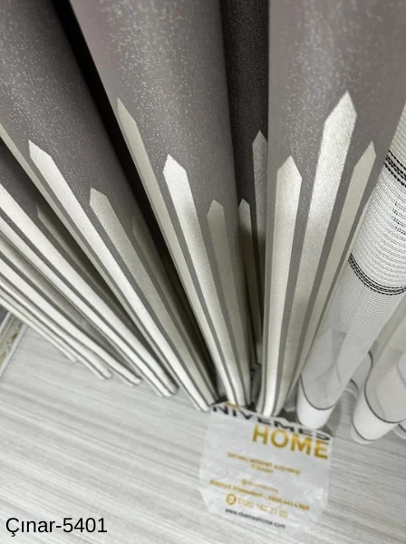 NİVEMESHOME ÇINAR GÜMÜŞ 5401 1/3 SIK PİLELİ FON PERDE APM