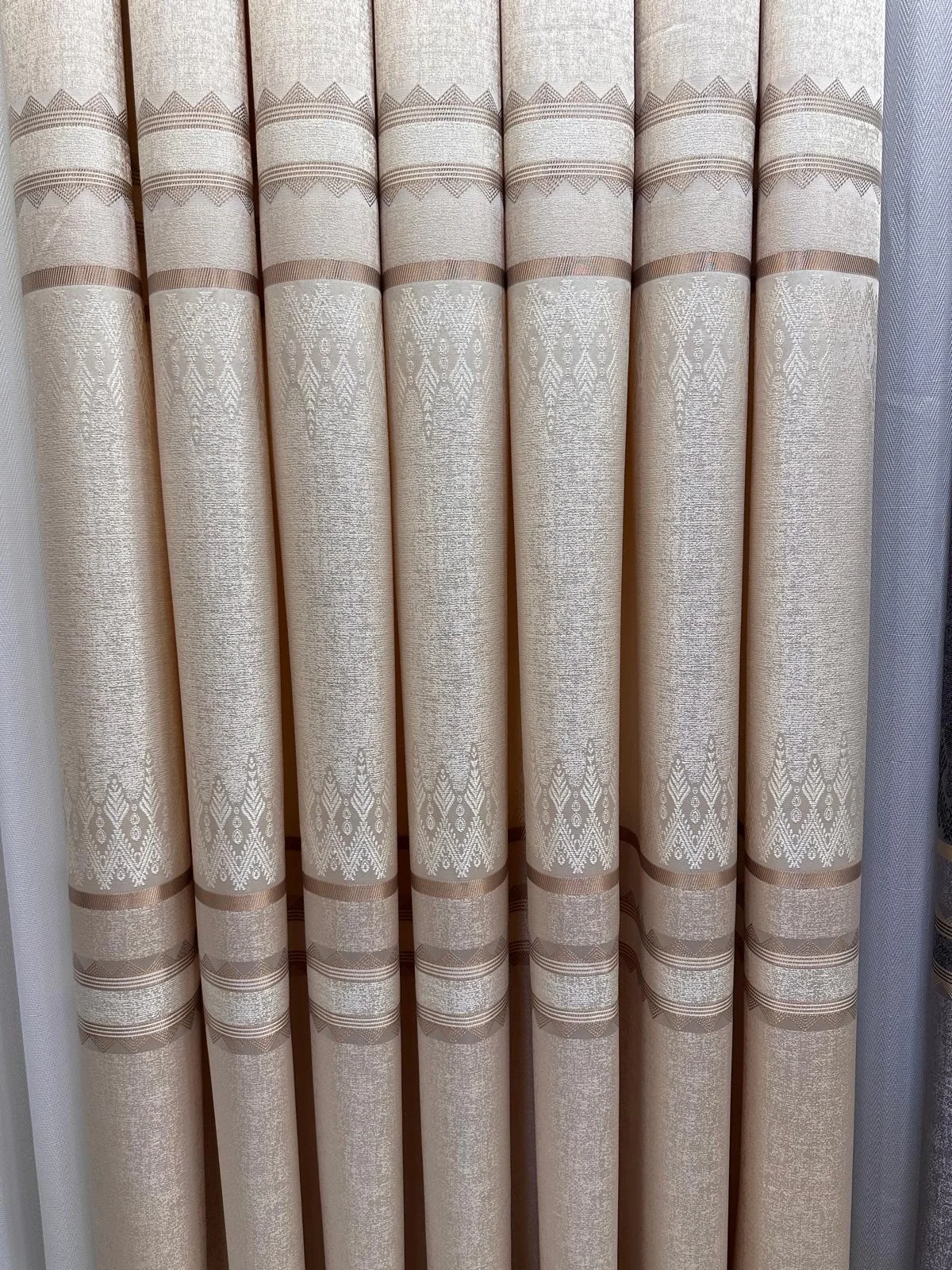 NİVEMESHOME DAMLA FT614337 V-101 CREAM 1/3 DENSE CHENILLE CURTAIN APM