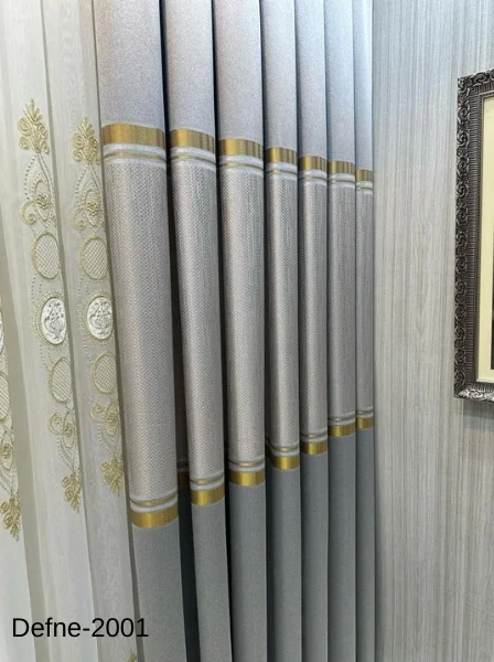NİVEMESHOME DEFNE GÜMÜŞ FT614166 V-2001 1/3 DENSE PLEATED CURTAIN TIEBACK