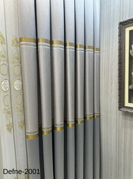NİVEMESHOME DEFNE GÜMÜŞ FT614166 V-2001 1/3 DENSE PLEATED CURTAIN TIEBACK